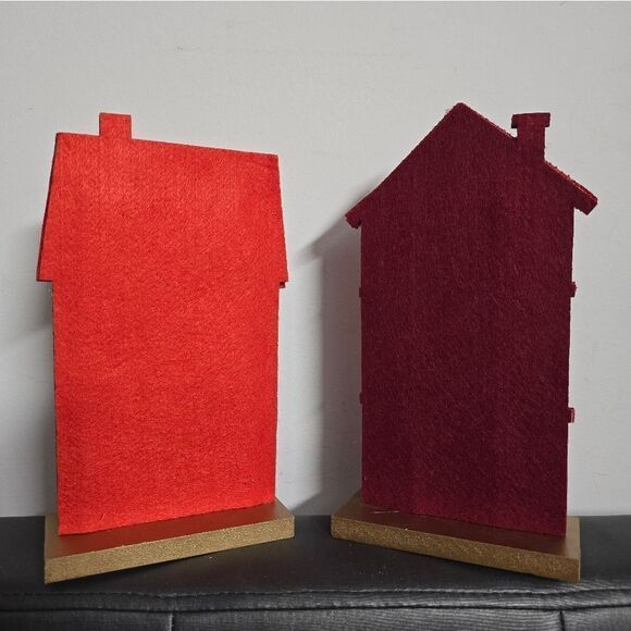 Set of two Wondershop Christmas Holiday Village Felt Decor Houses, 2024 - Picture 2 of 8